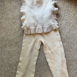 Zara Cream Textured Knit Top